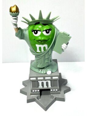 M&Ms Green Statue of Liberty Candy Dispenser New York Collectible Character GUC